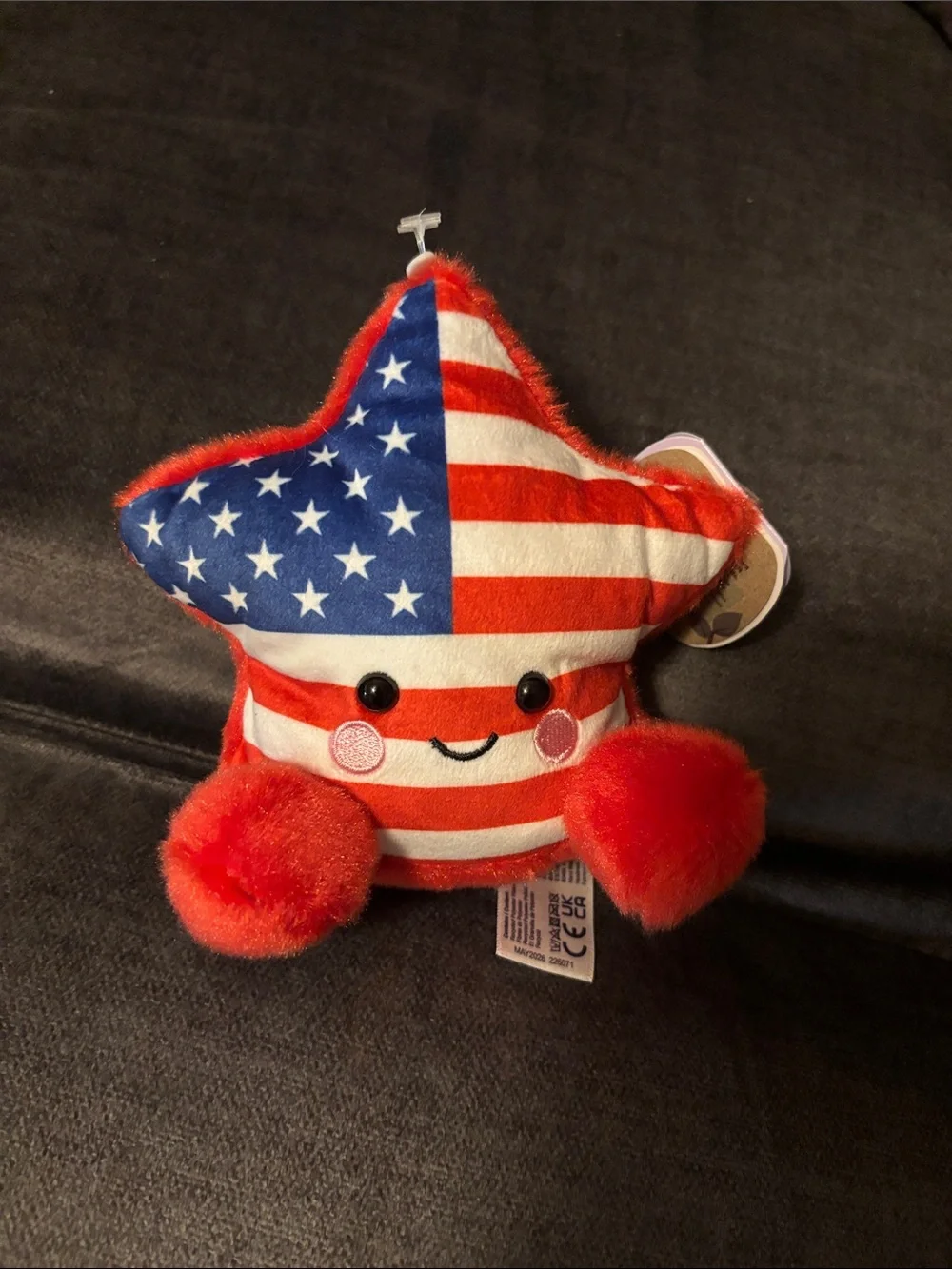 Patriotic Red Star Plush Stuffed Animal - Cute Flag Design